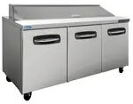 Nor-Lake AdvantEDGE NLSP72-18, 72-inch 3 Self-closing Doors Sandwich Food Prep Refrigerator