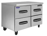 Nor-Lake AdvantEDGE NLUR48-003, 48-inch 2 Door Undercounter/Worktable Refrigerator W/Drawers on Left, Lowboy