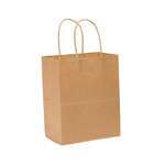 Novolex DURO 8x4.5x10.25-Inch 60# Kraft Paper Shopping Bag with Twisted Handles, 250/CS