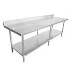 Omcan 22092, 30x96-inch Stainless Steel Work Table with Galvanized Undershelf and Backsplash