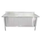 Omcan 24407, 30x60-inch 430 Stainless Steel Knock-Down Work Table with 4-inch Backsplash