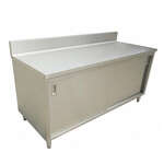 Omcan 43481, 24x60-inch Stainless Steel Work Table with Cabinet and Sliding Doors