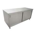 Omcan 44194, 30x72-inch Stainless Steel Work Table with Cabinets and Sliding Doors