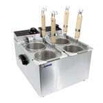 Omcan CE-CN-0004-B, 20-inch 4 Baskets Countertop Stainless Steel Electric Pasta Cooker, 8 Liters Capacity