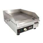 Omcan CE-CN-1800-G, 21-inch Countertop Stainless Steel Electric Griddle with Smooth Surface, 1800W