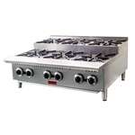 Omcan CE-CN-HP36-S, 36-inch 6 Burners Countertop Step-Up Natural Gas Hot Plate