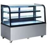 Omcan DS-CN-0470, 60-inch Stainless Steel Curved Glass Dry Bakery Display Case, 17.7 Cu.Ft