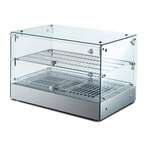 Omcan DW-CN-0050, 22-inch Countertop Stainless Steel Angled Glass Display Warmer, 50 Liters Capacity