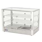 Omcan DW-CN-0115-L, 28-inch 3 Doors Countertop Stainless Steel Angled Glass Display Warmer