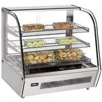 Omcan DW-CN-0120, 27-inch Countertop Stainless Steel Angled Glass Display Warmer, 120 Liters Capacity