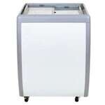 Omcan FR-CN-0160-R, 26-inch Flat Glass Top Ice Cream Display Chest Freezer, 5.5 Cu.Ft