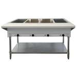 Omcan FW-CN-0004-DH, 58-inch 4 Pans Stainless Steel Open Well Electric Steam Table