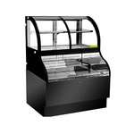 Omcan RE-CN-0354, 36-inch Dual Service Stainless Steel Curved Glass Refrigerated Display Case