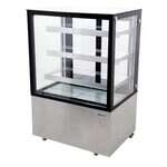Omcan RS-CN-0271-S, 36-inch Stainless Steel Square Glass Refrigerated Display Case