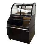 Omcan RS-CN-0348, 36-inch Stainless Steel Curved Glass Dual Service Refrigerated Display Case, 12.5 Cu.Ft