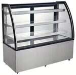 Omcan RS-CN-0471, 60-inch Stainless Steel Curved Glass Refrigerated Display Case
