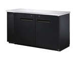 Omcan UBB-24-60F, 60.8x24.4x36.2-Inch Refrigerated Back Bar Cooler with Stainless Steel Top, 2 Solid Doors, ETL Listed, ETL Sanitation, NSF-7