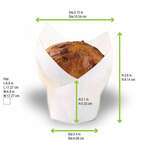 PacknWood 209CPST8B, 4.15-Inch Dia 8 Oz "Tulip" White Baking Cup, 1000/CS