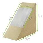 PacknWood 209KCK7212, 4.8x2.8x4.8-Inch Kraft Sandwich Box with PET Window, 500/CS