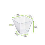PacknWood 209MBZENO10, 3.3 Oz "Zeno" Clear Plastic Square Cup, 600/CS