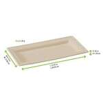PacknWood 210APU1326BR 5.12x10.24-inch Beige Rectangular Sugar Cane Plate, 500/CS (Discontinued)