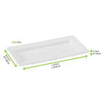 PacknWood 210APU1327, 10.25x5.15.0.55-Inch Rectangular White Sugarcane Plate, 500/CS (Discontinued)