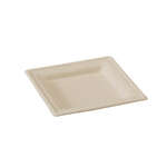 PacknWood 210APU1616ABR, 6.25x6.25x0.6-Inch Square Brown Sugarcane Plate, 500/CS (Discontinued)