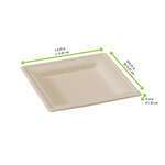 PacknWood 210APU1616ABR, 6.25x6.25x0.6-Inch Square Brown Sugarcane Plate, 500/CS (Discontinued)