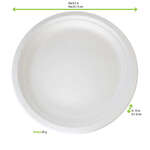 PacknWood 210APU25, 9.5-Inch Dia Sugarcane White Round Plate, 500/CS (Discontinued)