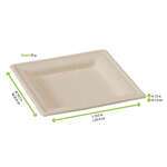 PacknWood 210APU2626ABR, 10.2x10.2x0.75-Inch Square Brown Sugarcane Plate, 250/CS (Discontinued)