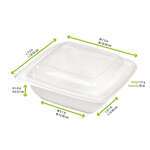PacknWood 210APUSCB750, 25 Oz 7.3x7.3x1.8-Inch Square White Sugarcane Salad Bowl, 300/CS (Discontinued)