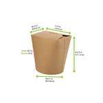 PacknWood 210ASWOK32, 32 Oz 3.4x3.4x6.75-Inch Kraft Take Out Container, 500/CS