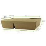 PacknWood 210B2C22K, 8.45x6.2x1.75-Inch 2-Compartment Kraft Cardboard Meal Box, 200/CS