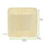 PacknWood 210BBA1112, 4.56x4.61x0.55-Inch "Scandinavia" Square Wooden Plate, 250/CS