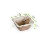 PacknWood 210BBB671, 2.5x2.5x1.2-Inch Square Palm Dish, 300/CS