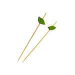 PacknWood 210BBLEAF12, 4.7-Inch Bamboo Skewers with Wooden Leaf, 1000/CS