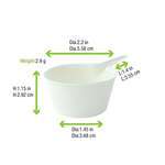 PacknWood 210BCHICDPAD, 2.2x1.15-Inch "Bio n Chic" White Sugarcane Pan Dish, 300/CS
