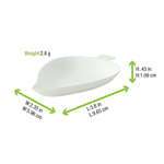 PacknWood 210BCHICLEAF, 3.8x2.35x0.43-Inch "Bio n Chic" Leaf White Sugarcane Dish, 300/CS