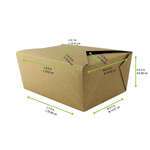 PacknWood 210BIO4K, 8.9x6.55x3.5-Inch Kraft Take-Out Meal Box, 160/CS