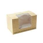PacknWood 210BLSQ1K, 24 Oz Brown Compostable Wrap Box With PLA Window, 500/CS