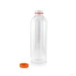 PacknWood 210BOUT501, 17 Oz Round PET Bottle With Orange Cap, 110/CS