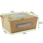 PacknWood 210BOXSP1003, 37 Oz 6.25x5.2x2.55-Inch Kraft Salad Box with 2 Windows, 200/CS