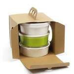 PacknWood 210CDP177, 6.9x6.9-Inch вЂвЂBrass Knuckles" Take Out Lunch Box, 100/CS