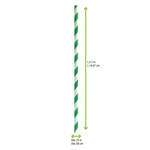 PacknWood 210CHP14GT, 5.7x0.23-Inch Green & White Striped Cocktail Paper Straws - Unwrapped, 3000/CS
