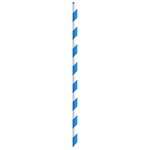 PacknWood 210CHP19BLUW-X 7.75x0.2-inch Blue Striped Wax Coated Wrapped Paper Straws, 500/CS