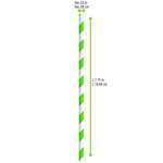 PacknWood 210CHP19EMB, 7.75x0.23-Inch Green & White Striped Paper Straws - Wrapped, 3000/CS