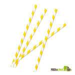 PacknWood 210CHP19Y, 7.75-inch Yellow Striped Wax Coated Paper Straws, 3000/CS