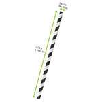 PacknWood 210CHP8BLKT, 7.75-Inch Smoothie Paper Straws with White & Black Stripes - Unwrapped, 3000/CS