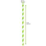 PacknWood 210CHP8LGT, 7.75-Inch Lime Green & White Striped Smoothie Paper Straws - Unwrapped, 3000/CS