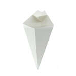 PacknWood 210CONFR3WH, 14 Oz White Paper Cones with Built-in Dipping Sauce Compartment, 500/CS